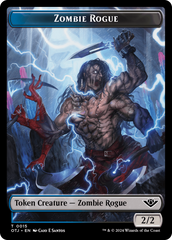 Treasure // Zombie Rogue Double-Sided Token [Outlaws of Thunder Junction Tokens] | All Aboard Games