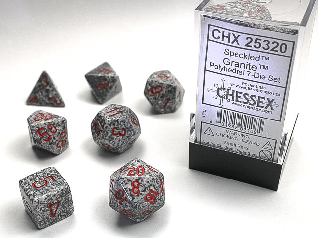 7pc Speckled Granite Polyhedral Set - CHX25320 | All Aboard Games