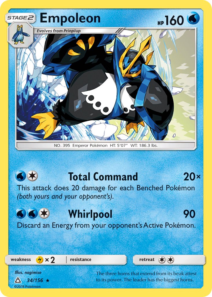 Empoleon (34/156) (Cracked Ice Holo) (Theme Deck Exclusive) [Sun & Moon: Ultra Prism] | All Aboard Games