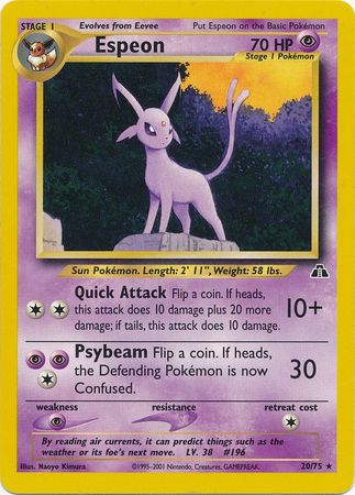 Espeon (20/75) [Neo Discovery Unlimited] | All Aboard Games
