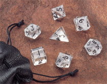 7pc Dwarven Stones: Clear Quartz 12mm Polyhedral Set - CC02008 | All Aboard Games