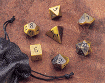 7pc 12mm Dwarven Stones: Tiger Eye Polyhedral Set - CC02103 | All Aboard Games