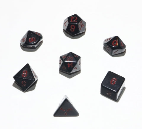 7pc Dwarven Stones: Obsidian Polyhedral Set - CC02500 | All Aboard Games