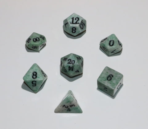 7pc Dwarven Stones: China Jade Polyhedral Set - CC02511 | All Aboard Games