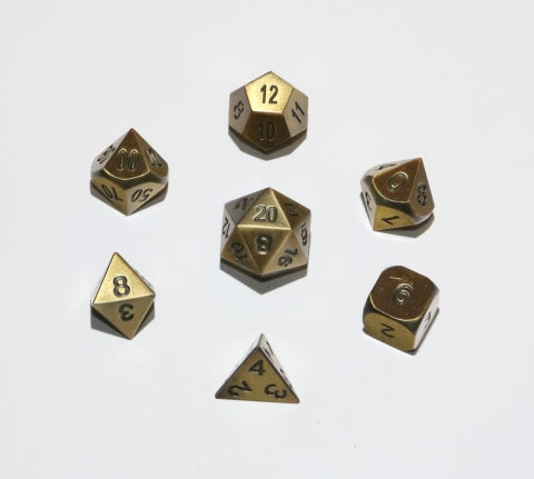 7pc Dwarven Metal: Antique Gold Polyhedral Set - CC02605 | All Aboard Games