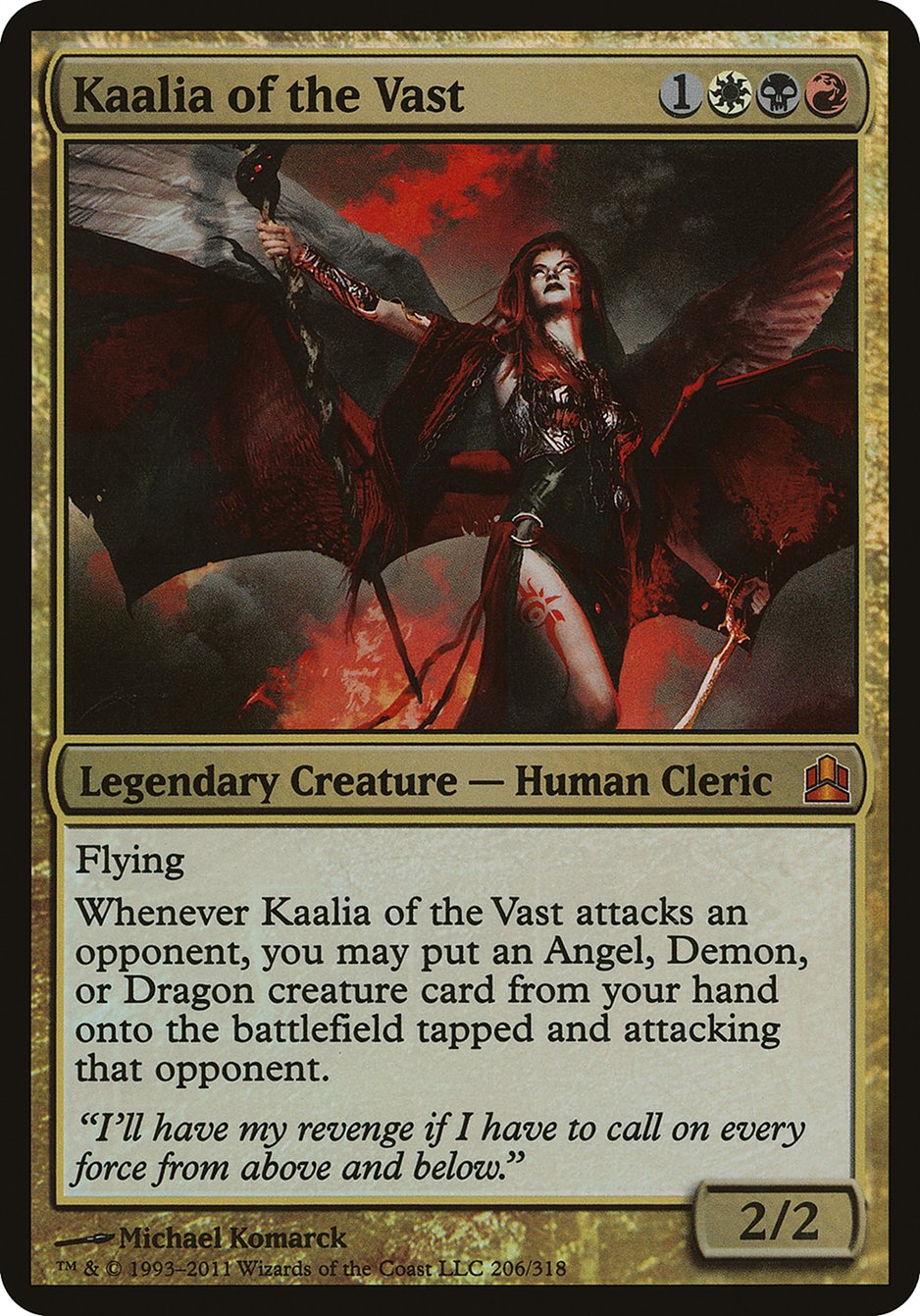 Kaalia of the Vast (Oversized) [Commander 2011 Oversized] | All Aboard Games