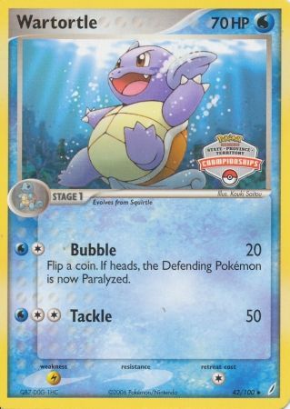 Wartortle (42/100) (States Championship Promo) [EX: Crystal Guardians] | All Aboard Games