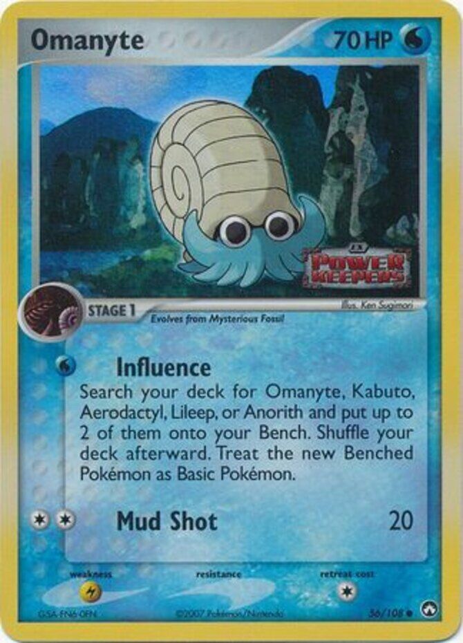 Omanyte (56/108) (Stamped) [EX: Power Keepers] | All Aboard Games