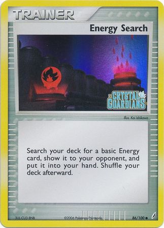 Energy Search (86/100) (Stamped) [EX: Crystal Guardians] | All Aboard Games