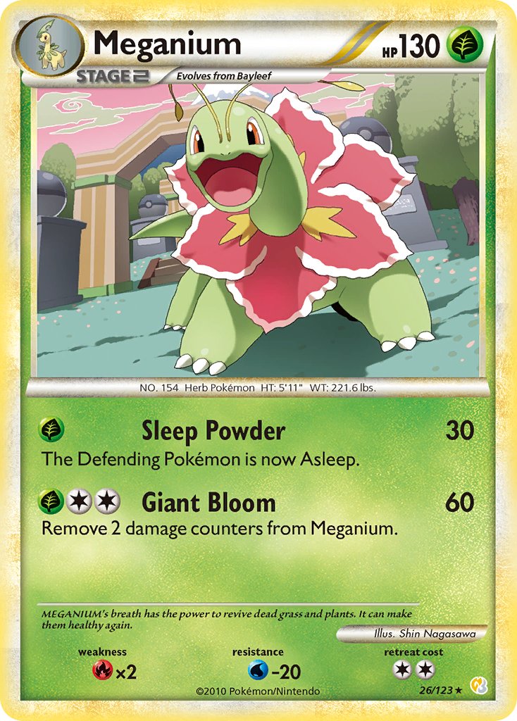 Meganium (26/123) (Theme Deck Exclusive) [HeartGold & SoulSilver: Base Set] | All Aboard Games