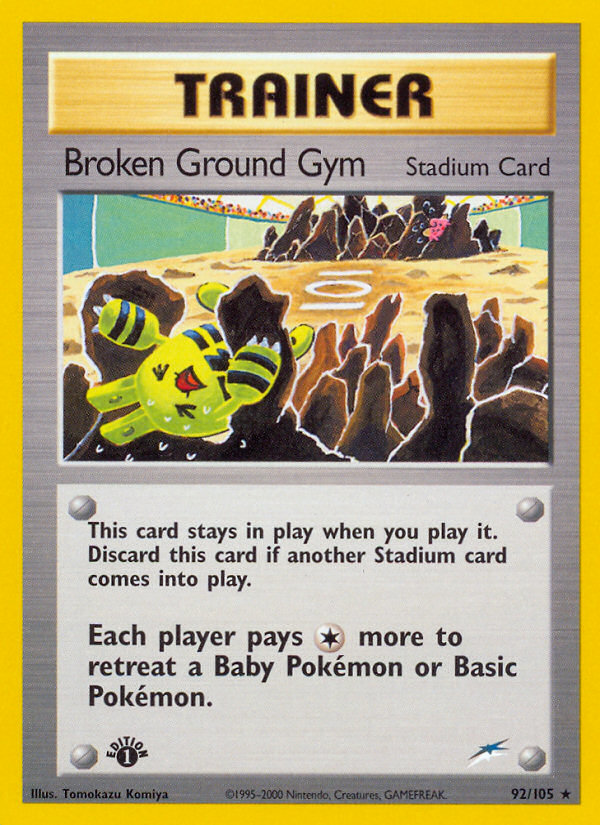 Broken Ground Gym (92/105) [Neo Destiny 1st Edition] | All Aboard Games