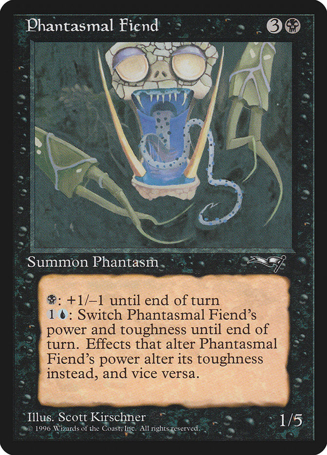 Phantasmal Fiend (Dark Green Background) [Alliances] | All Aboard Games