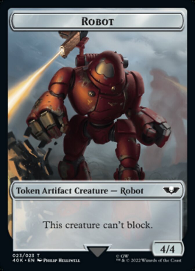 Astartes Warrior // Robot Double-sided Token (Surge Foil) [Universes Beyond: Warhammer 40,000 Tokens] | All Aboard Games
