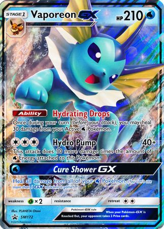 Vaporeon GX (SM172) (Jumbo Card) [Sun & Moon: Black Star Promos] | All Aboard Games