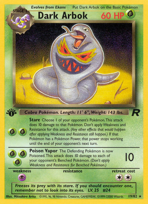 Dark Arbok (19/82) [Team Rocket 1st Edition] | All Aboard Games