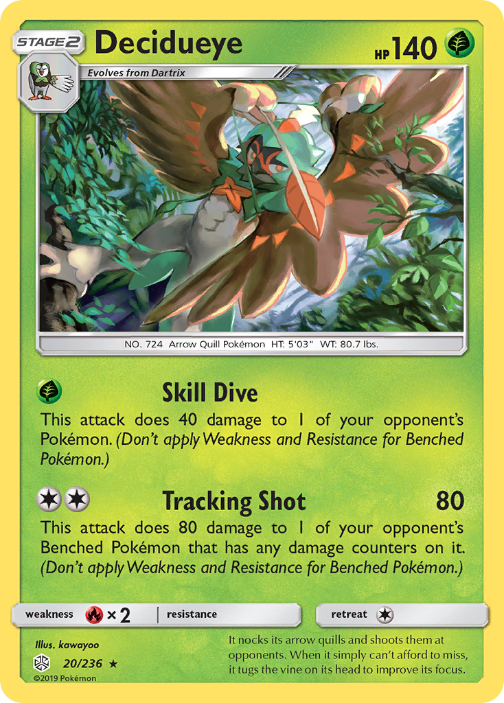 Decidueye (20/236) [Sun & Moon: Cosmic Eclipse] | All Aboard Games