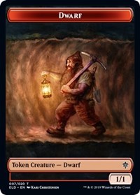 Dwarf // Food (17) Double-sided Token [Throne of Eldraine Tokens] | All Aboard Games