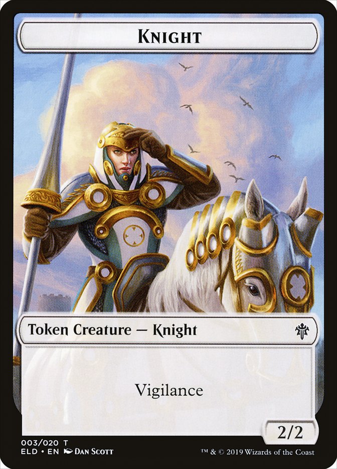 Knight Token [Throne of Eldraine Tokens] | All Aboard Games