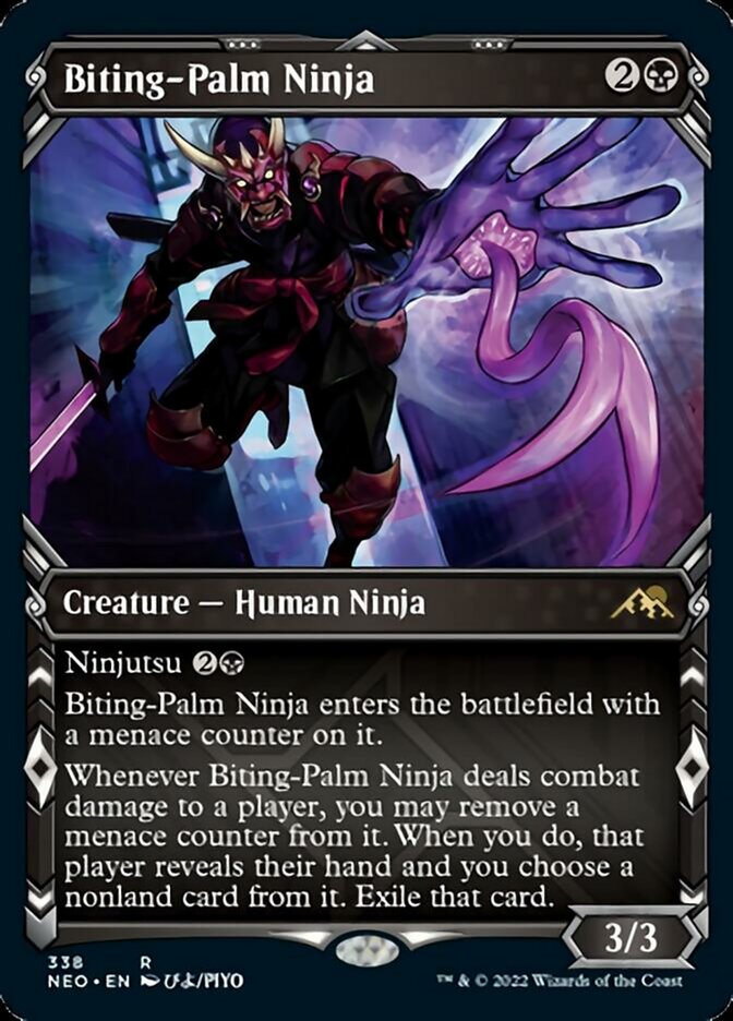 Biting-Palm Ninja (Showcase Ninja) [Kamigawa: Neon Dynasty] | All Aboard Games