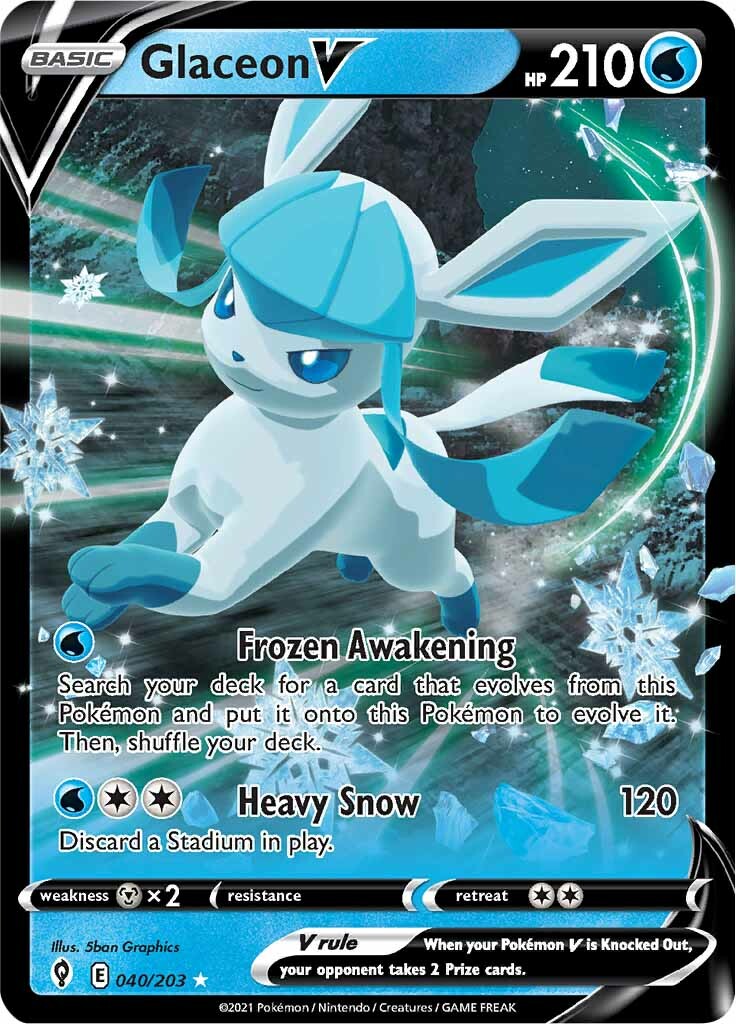 Glaceon V (040/203) [Sword & Shield: Evolving Skies] | All Aboard Games