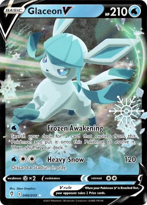 Glaceon V (040/203) (Holiday Calendar) [Sword & Shield: Evolving Skies] | All Aboard Games