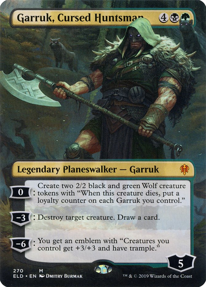 Garruk, Cursed Huntsman (Borderless) [Throne of Eldraine] | All Aboard Games