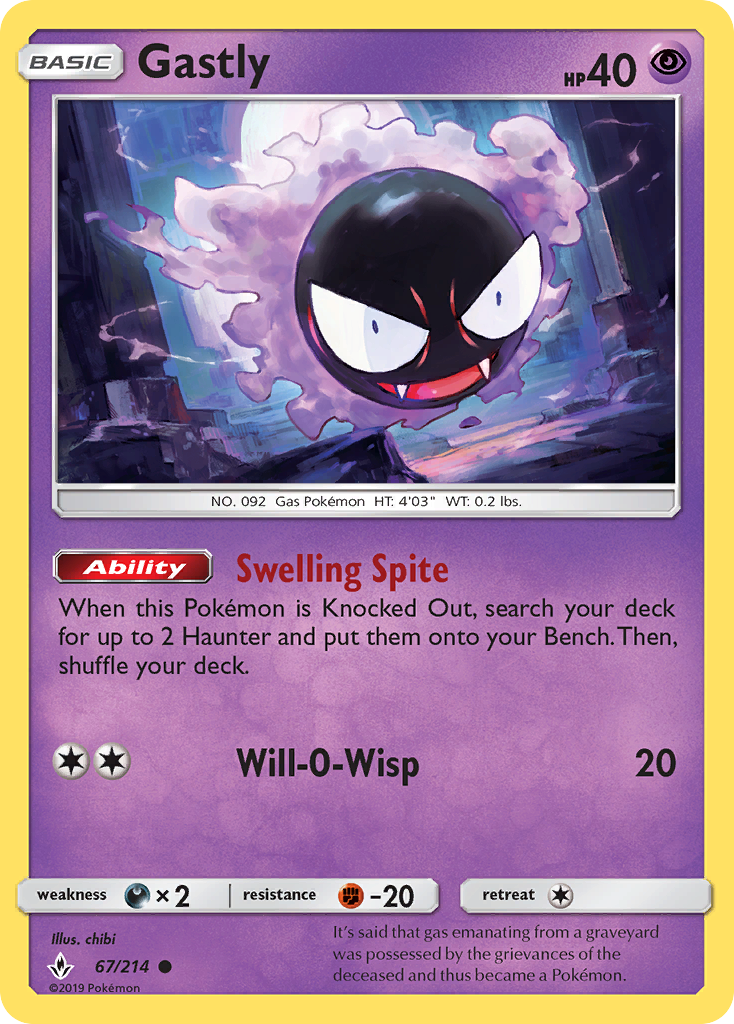 Gastly (67/214) [Sun & Moon: Unbroken Bonds] | All Aboard Games