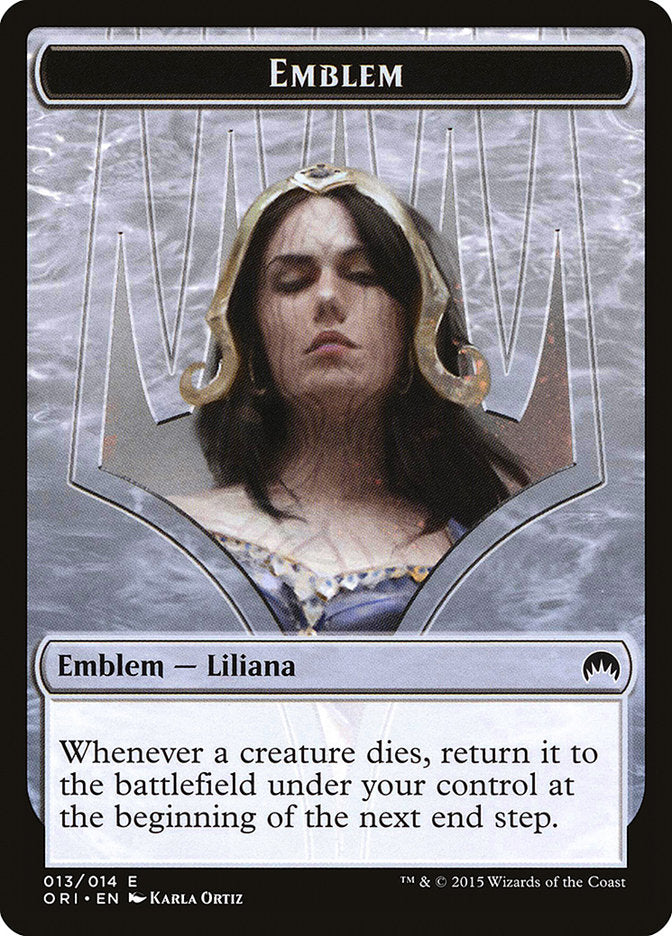 Liliana, Defiant Necromancer Emblem [Magic Origins Tokens] | All Aboard Games