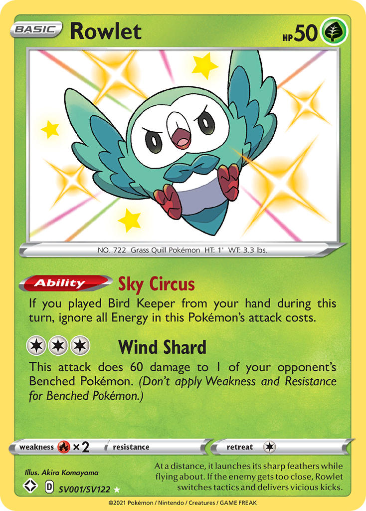 Rowlet (SV001/SV122) [Sword & Shield: Shining Fates] | All Aboard Games