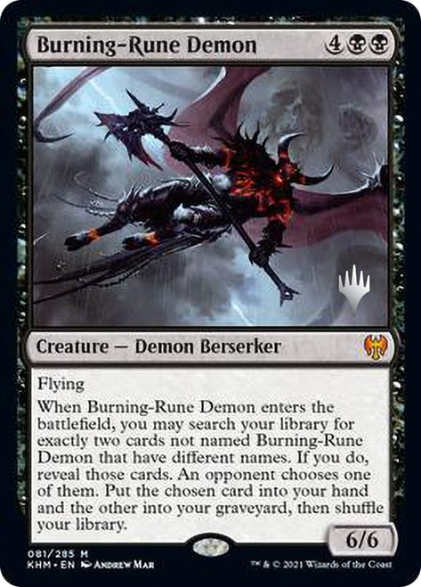 Burning-Rune Demon [Kaldheim Promos] | All Aboard Games