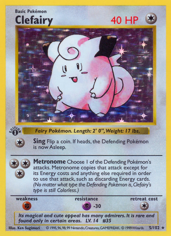 Clefairy (5/102) (Shadowless) [Base Set 1st Edition] | All Aboard Games