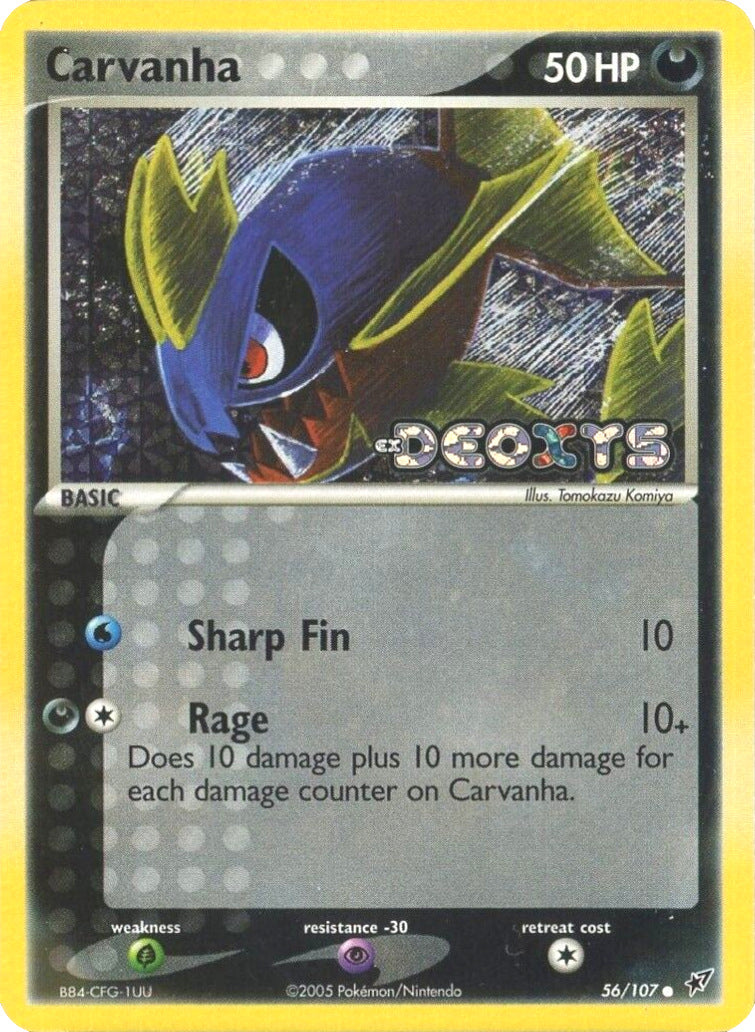 Carvanha (56/107) (Stamped) [EX: Deoxys] | All Aboard Games