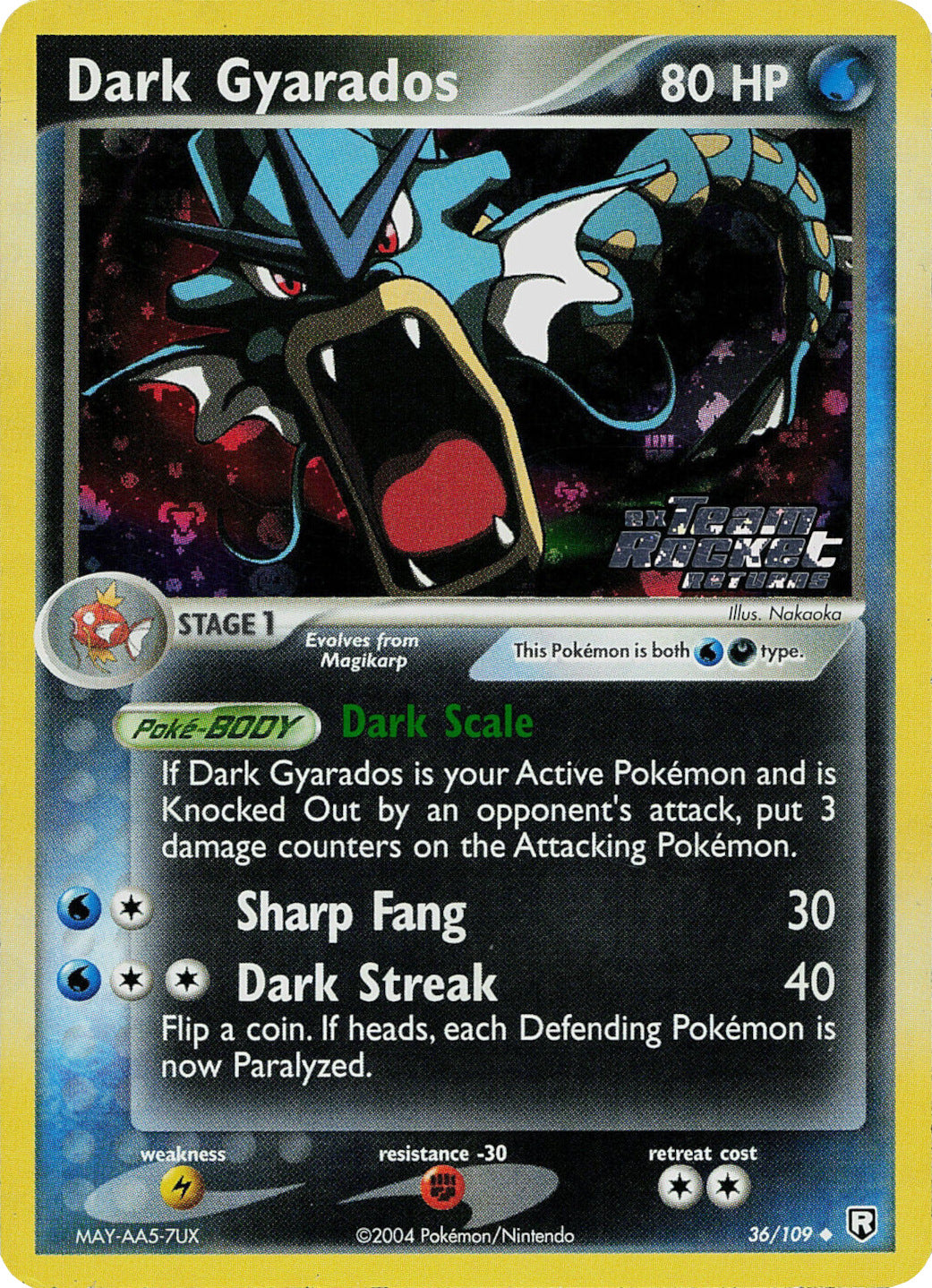 Dark Gyarados (36/109) (Stamped) [EX: Team Rocket Returns] | All Aboard Games