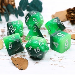 7pc 4-Layer Green Gradients w/ White - HDL08 | All Aboard Games