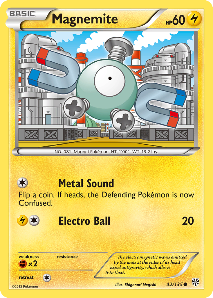 Magnemite (42/135) [Black & White: Plasma Storm] | All Aboard Games