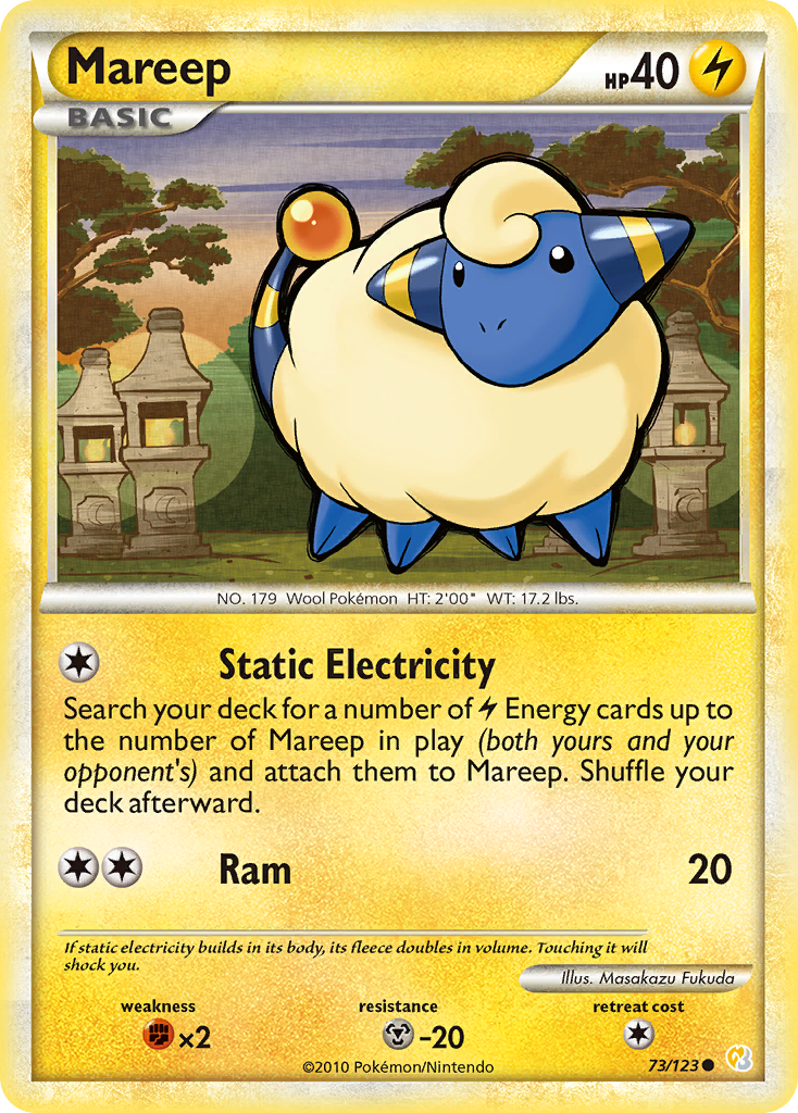 Mareep (73/123) [HeartGold & SoulSilver: Base Set] | All Aboard Games