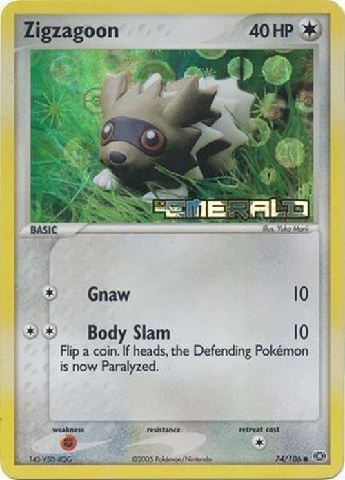 Zigzagoon (74/106) (Stamped) [EX: Emerald] | All Aboard Games