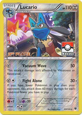 Lucario (63/124) (League Promo 3rd Place) [XY: Fates Collide] | All Aboard Games