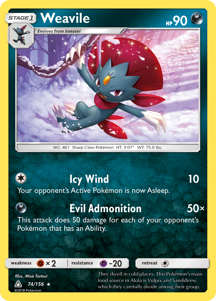 Weavile (74/156) [Sun & Moon: Ultra Prism] | All Aboard Games