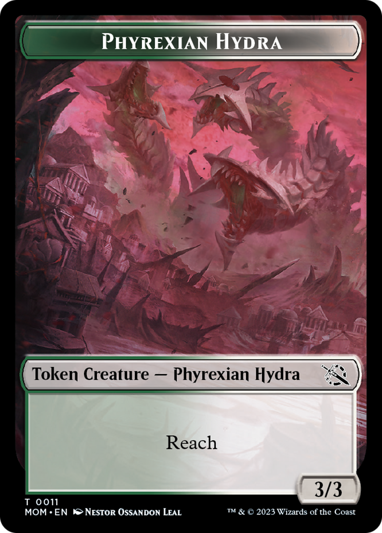 Monk // Phyrexian Hydra (11) Double-Sided Token [March of the Machine Tokens] | All Aboard Games