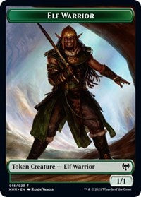 Elf Warrior // Demon Berserker Double-sided Token [Kaldheim Tokens] | All Aboard Games
