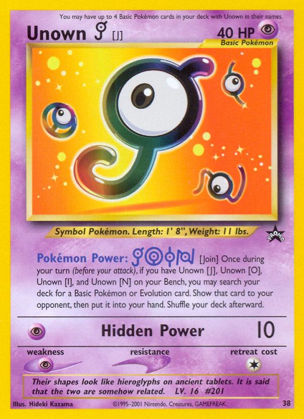 Unown [J] (38) [Wizards of the Coast: Black Star Promos] | All Aboard Games