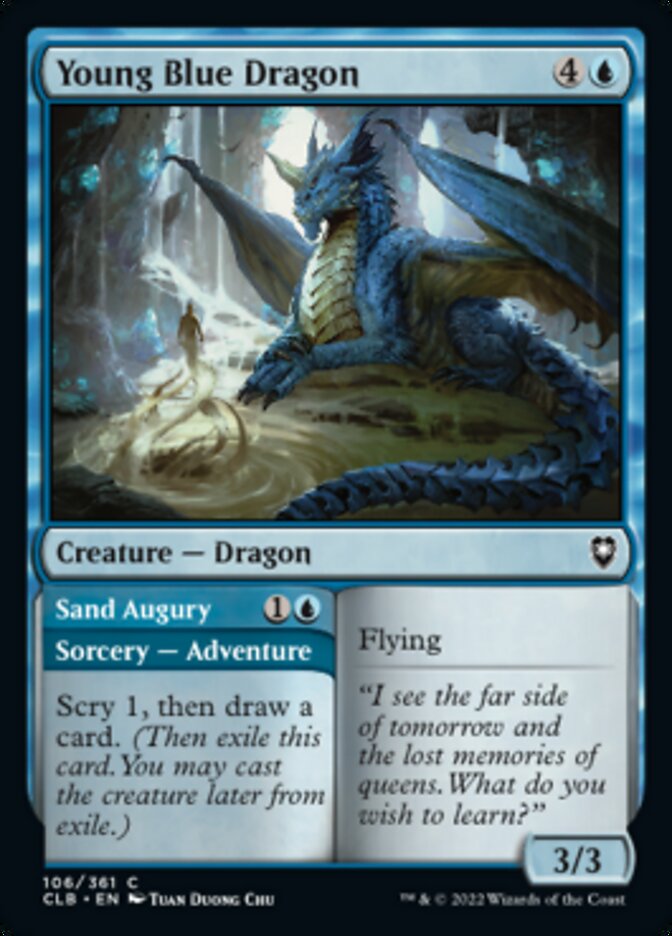 Young Blue Dragon // Sand Augury [Commander Legends: Battle for Baldur's Gate] | All Aboard Games
