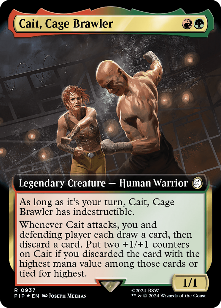 Cait, Cage Brawler (Extended Art) (Surge Foil) [Fallout] | All Aboard Games