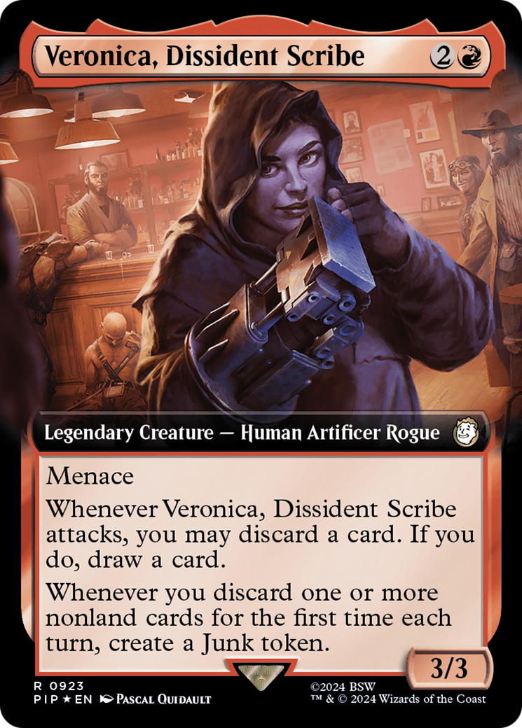 Veronica, Dissident Scribe (Extended Art) (Surge Foil) [Fallout] | All Aboard Games