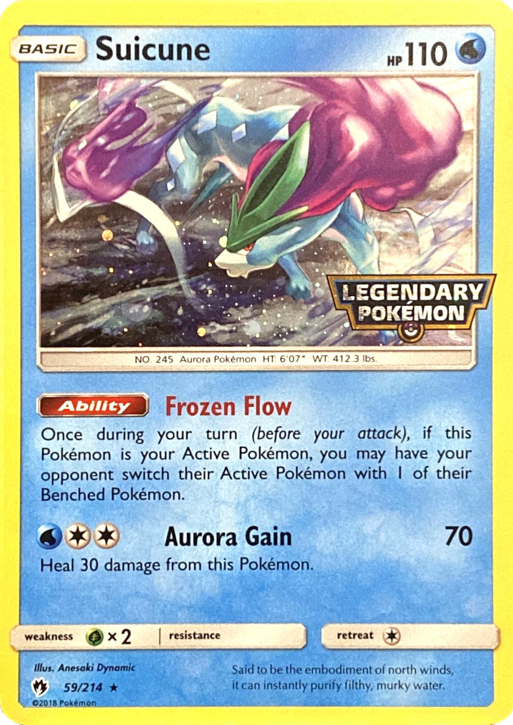 Suicune (59/214) (Legendary Pokemon Stamped) [Sun & Moon: Lost Thunder] | All Aboard Games