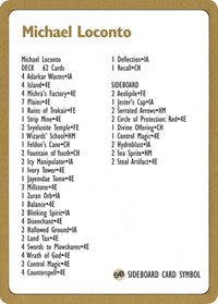 1996 Michael Loconto Decklist Card [World Championship Decks] | All Aboard Games