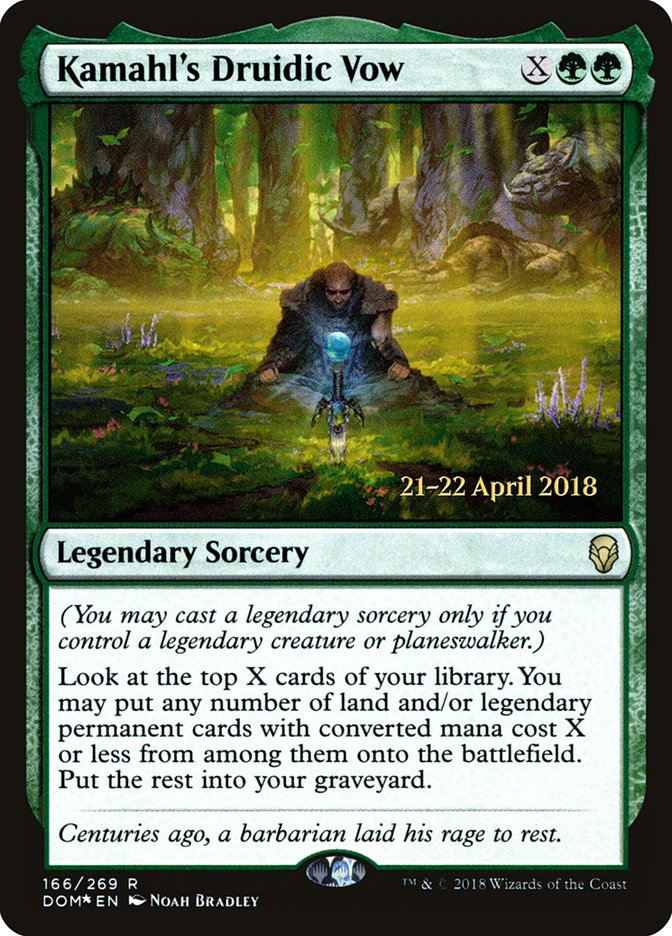 Kamahl's Druidic Vow  [Dominaria Prerelease Promos] | All Aboard Games