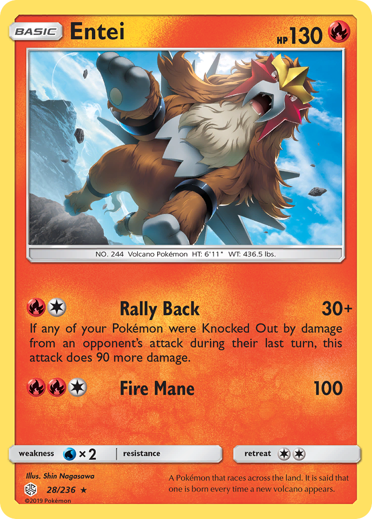 Entei (28/236) [Sun & Moon: Cosmic Eclipse] | All Aboard Games