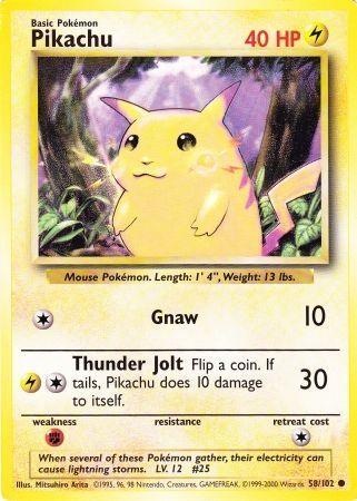 Pikachu (58/102) (Jumbo Card) [Base Set Unlimited] | All Aboard Games